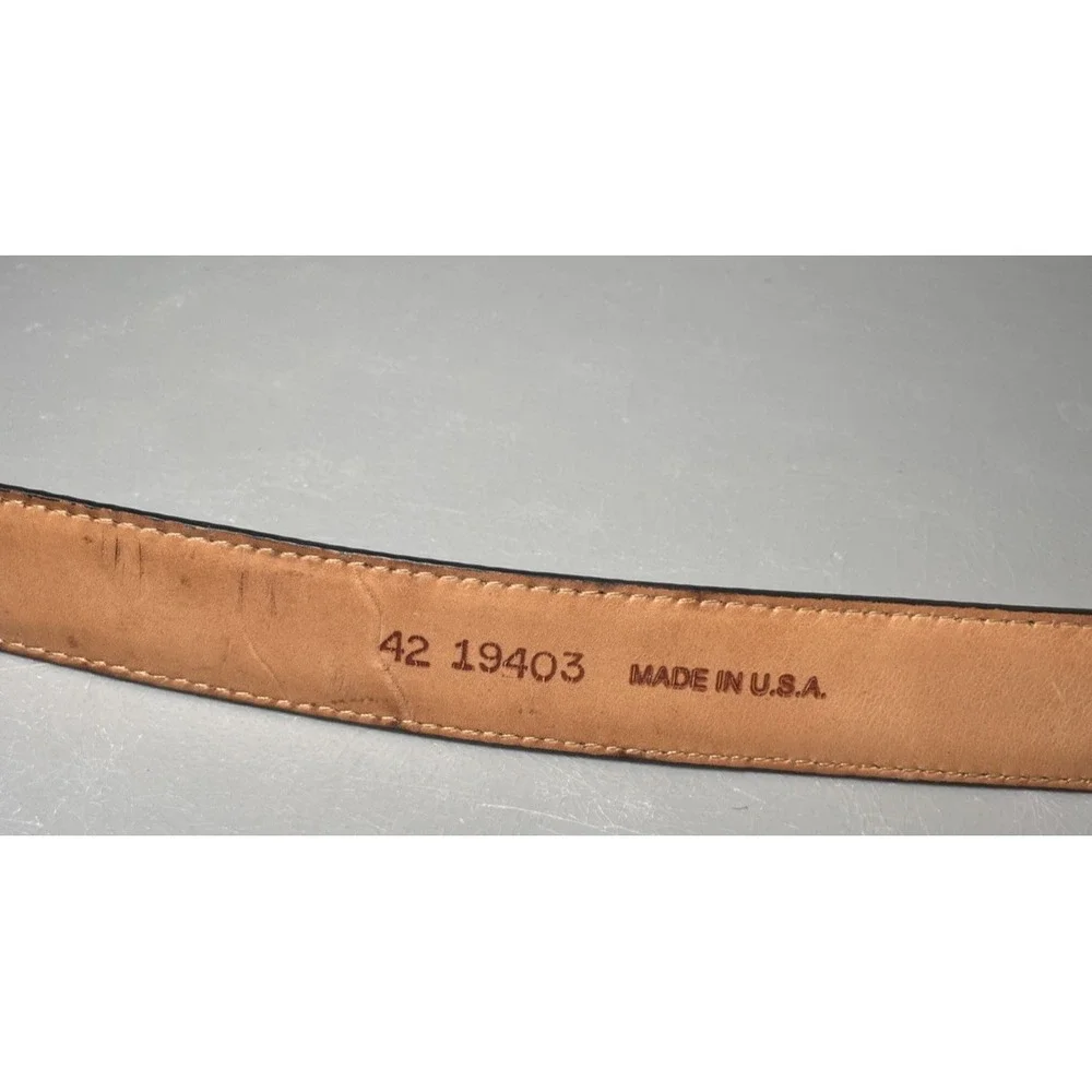 Mens Black Alligator Embossed Belt‎ 19403 Size 42 Silver Buckle